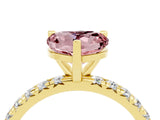 Yellow gold Heart Cut Cut Diamond Pavé Band with Four-Prong Setting_4
