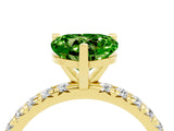 Yellow gold Heart Cut Cut Diamond Pavé Band with Four-Prong Setting_4