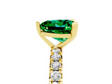 Yellow gold Heart Cut Cut Diamond Pavé Band with Four-Prong Setting_5