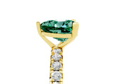 Yellow gold Heart Cut Cut Diamond Pavé Band with Four-Prong Setting_5