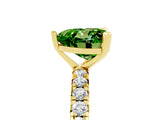 Yellow gold Heart Cut Cut Diamond Pavé Band with Four-Prong Setting_5