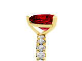 Yellow gold Heart Cut Cut Diamond Pavé Band with Four-Prong Setting_5