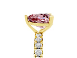 Yellow gold Heart Cut Cut Diamond Pavé Band with Four-Prong Setting_5