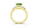 Yellow gold Heart Cut Cut Diamond Ring with Tapered Baguette Side Stones in Four-Prong Setting_3