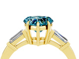 Yellow gold Heart Cut Cut Diamond Ring with Tapered Baguette Side Stones in Four-Prong Setting_4