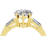 Yellow gold Heart Cut Cut Diamond Ring with Tapered Baguette Side Stones in Four-Prong Setting_4