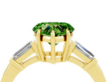 Yellow gold Heart Cut Cut Diamond Ring with Tapered Baguette Side Stones in Four-Prong Setting_4