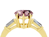 Yellow gold Heart Cut Cut Diamond Ring with Tapered Baguette Side Stones in Four-Prong Setting_4