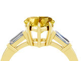 Yellow gold Heart Cut Cut Diamond Ring with Tapered Baguette Side Stones in Four-Prong Setting_4