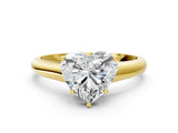 Yellow gold Heart Cut Cut Diamond Solitaire Engagement Ring with Tapered Plain Band and Four-Prong Setting_15