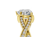 Yellow gold Heart Cut Cut Diamond Twisted Band with Milgrain Pave Setting and Four-Prong Setting_11