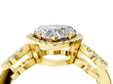 Yellow gold Heart Cut Cut Halo Diamond Infinity Band with Four-Prong Setting_13
