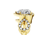 Yellow gold Heart Cut Cut Halo Diamond Infinity Band with Four-Prong Setting_14