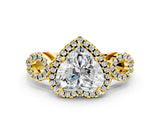Yellow gold Heart Cut Cut Halo Diamond Infinity Band with Four-Prong Setting_9