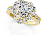 Yellow gold Heart Cut Cut Halo Diamond Pavé Engagement Ring with Milgrain Detailing_16
