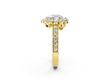 Yellow gold Heart Cut Cut Halo Diamond Pavé Engagement Ring with Milgrain Detailing_17