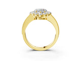 Yellow gold Heart Cut Cut Halo Diamond Pavé Engagement Ring with Milgrain Detailing_18