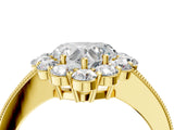 Yellow gold Heart Cut Cut Halo Diamond Pavé Engagement Ring with Milgrain Detailing_19