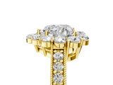 Yellow gold Heart Cut Cut Halo Diamond Pavé Engagement Ring with Milgrain Detailing_20