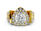 Yellow gold Heart Cut Cut Halo Split Shank Prong Set Ring_3