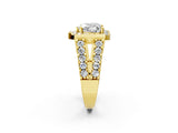 Yellow gold Heart Cut Cut Halo Split Shank Prong Set Ring_5