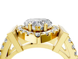 Yellow gold Heart Cut Cut Halo Split Shank Prong Set Ring_7