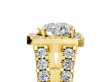 Yellow gold Heart Cut Cut Halo Split Shank Prong Set Ring_8