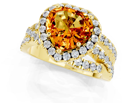 Yellow gold Heart Cut Cut Halo Split Shank Prong Setting Ring_13