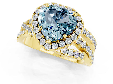 Yellow gold Heart Cut Cut Halo Split Shank Prong Setting Ring_13