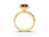 Yellow gold Heart Cut Cut Halo Split Shank Prong Setting Ring_15