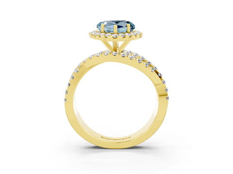 Yellow gold Heart Cut Cut Halo Split Shank Prong Setting Ring_15