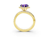 Yellow gold Heart Cut Cut Halo Split Shank Prong Setting Ring_15