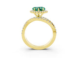 Yellow gold Heart Cut Cut Halo Split Shank Prong Setting Ring_15