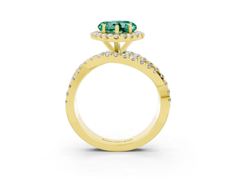 Yellow gold Heart Cut Cut Halo Split Shank Prong Setting Ring_15