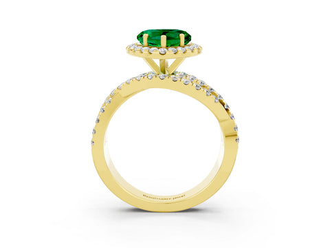 Yellow gold Heart Cut Cut Halo Split Shank Prong Setting Ring_15