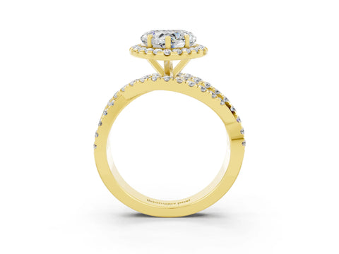 Yellow gold Heart Cut Cut Halo Split Shank Prong Setting Ring_15