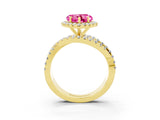 Yellow gold Heart Cut Cut Halo Split Shank Prong Setting Ring_15