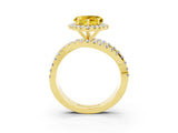 Yellow gold Heart Cut Cut Halo Split Shank Prong Setting Ring_15
