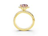 Yellow gold Heart Cut Cut Halo Split Shank Prong Setting Ring_15