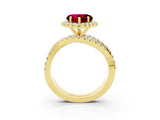 Yellow gold Heart Cut Cut Halo Split Shank Prong Setting Ring_15