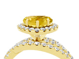 Yellow gold Heart Cut Cut Halo Split Shank Prong Setting Ring_16