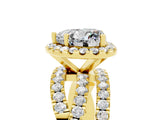 Yellow gold Heart Cut Cut Halo Split Shank Prong Setting Ring_17