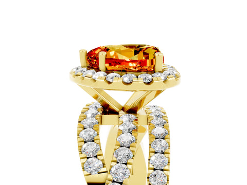 Yellow gold Heart Cut Cut Halo Split Shank Prong Setting Ring_17