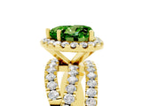 Yellow gold Heart Cut Cut Halo Split Shank Prong Setting Ring_17
