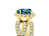 Yellow gold Heart Cut Cut Halo Split Shank Prong Setting Ring_17