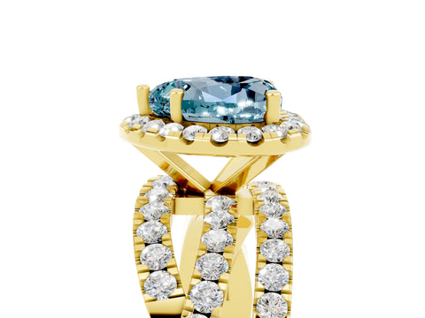 Yellow gold Heart Cut Cut Halo Split Shank Prong Setting Ring_17