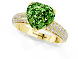 Yellow gold Heart Cut Cut Pave Diamond Engagement Ring with Channel Set Band and Four-Prong Setting_1