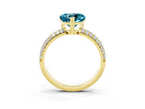 Yellow gold Heart Cut Cut Pave Diamond Engagement Ring with Channel Set Band and Four-Prong Setting_3