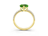 Yellow gold Heart Cut Cut Pave Diamond Engagement Ring with Channel Set Band and Four-Prong Setting_3