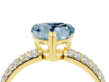 Yellow gold Heart Cut Cut Pave Diamond Engagement Ring with Channel Set Band and Four-Prong Setting_4